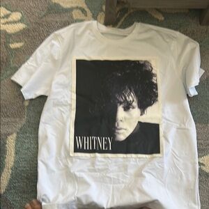 White and Black Short Sleeve Cotton Tees Whitney Houston